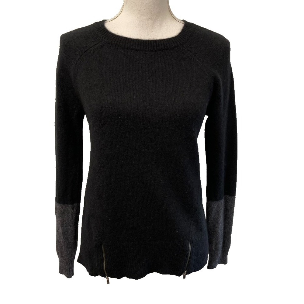 Ply Cashmere Sweater Jumper Womens Small Black Gray Goth Grunge Emo Edgy